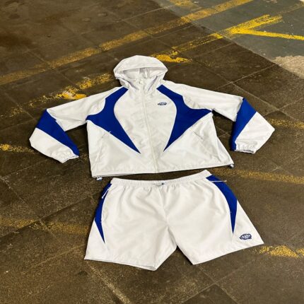 VORTEX WOVEN SHORT TRACKSUIT – WHITE/BLUE